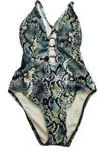 Shade & Shore Women's One Piece Snakeskin Swimsuit Size XS